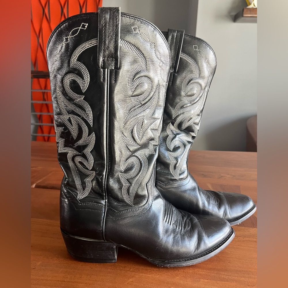 Dan Post Boots Mens 9 EW Black Leather Milwaukee DP2110R Western Cowboy rancher